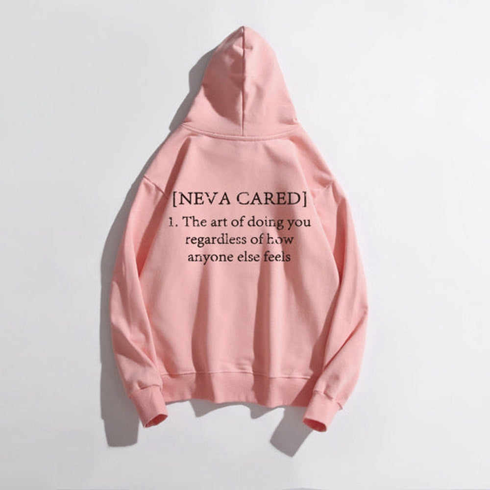 Heavy Unisex Nevacared Hoodie With Black Writing