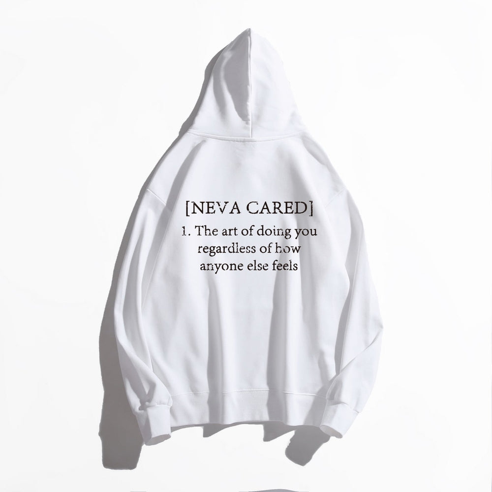 Heavy Unisex Nevacared Hoodie With Black Writing